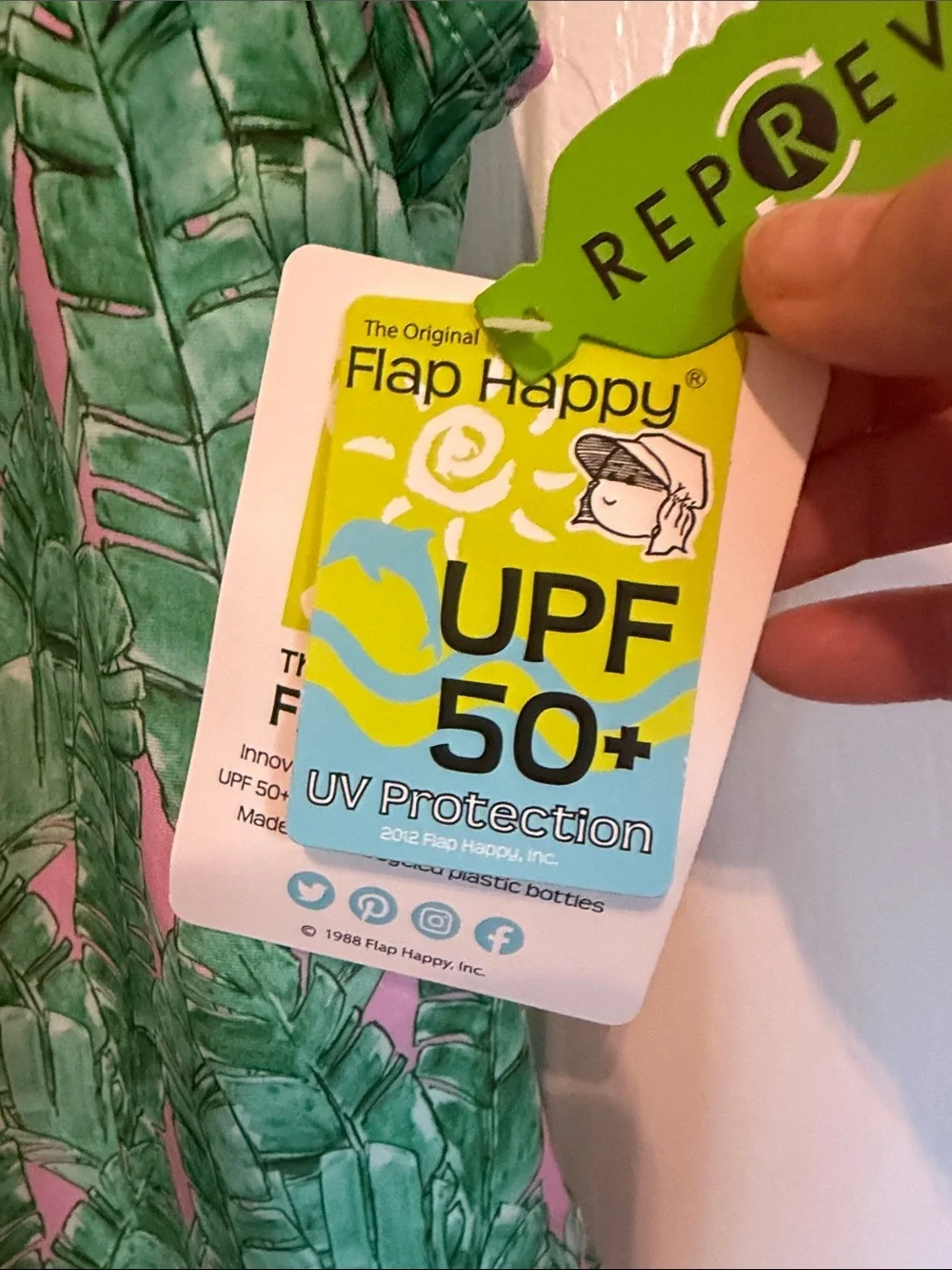 Flap Happy Girls NEW size 8  Tropical Leaf One-Piece Swimsuit with Pink Accents
